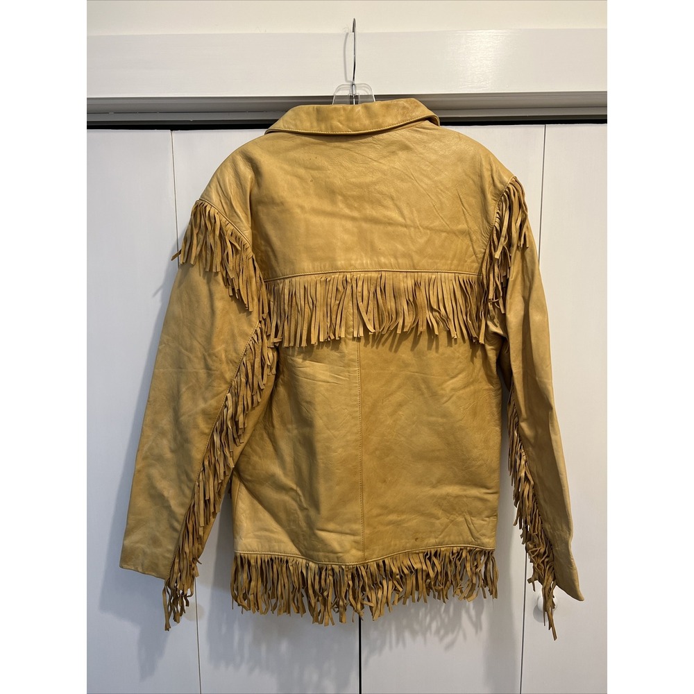 Lucky Brand 100% Genuine Leather Fringe Cowboy/Southwest Style Jacket - Sz S - Picture 7 of 11